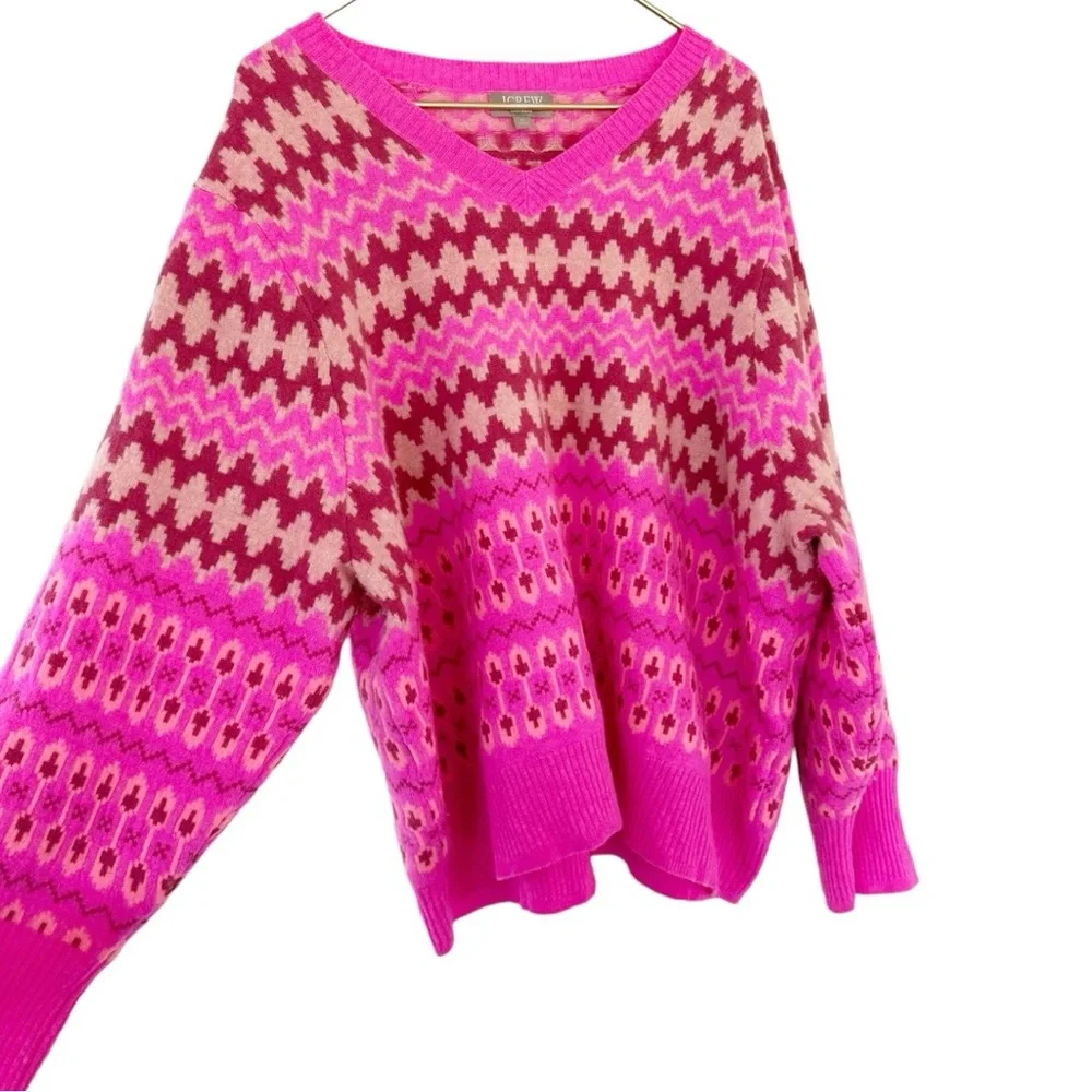 J. Crew • Cashmere Cropped Fair Isle V-neck Sweater - Picture 12 of 15